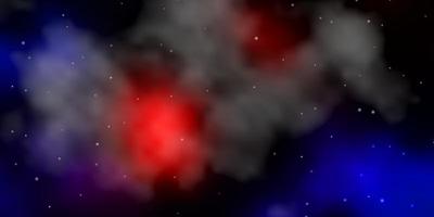 dunkelrotes Vektorlayout mit hellen Sternen vektor