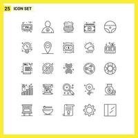 Gruppe von 25 Zeilen Zeichen und Symbolen für die Lenkung des Shamrock-Zeichenfestivals Datum editierbare Vektordesign-Elemente vektor