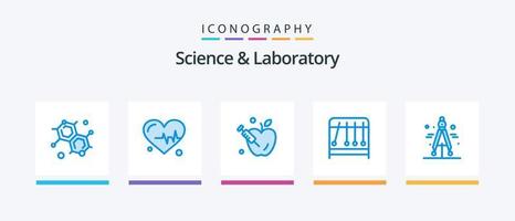 vetenskap blå 5 ikon packa Inklusive . vetenskap. vetenskap. kompass. kreativ ikoner design vektor
