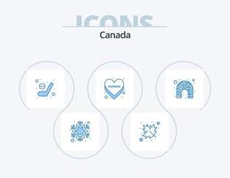 Kanada-Blau-Icon-Pack 5 Icon-Design. de. Nation. Kanada. Flagge. Liebe vektor