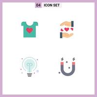 4 användare gränssnitt platt ikon packa av modern tecken och symboler av kläder utbildning bröllop hjärta utbildning redigerbar vektor design element