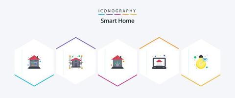 Smart Home 25 Flat Icon Pack inklusive Idee. Monitor. Netzwerk. Heimat. Netzwerk vektor