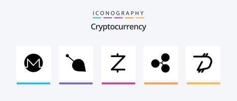 kryptovaluta glyf 5 ikon packa Inklusive kryptovaluta . crypto valuta. crypto . crypto . z kontanter. kreativ ikoner design vektor