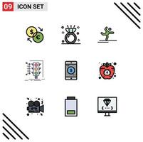 9 kreativ ikoner modern tecken och symboler av trafik övervakning ringa förvaltning stretching redigerbar vektor design element