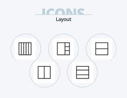 Layoutlinie Icon Pack 5 Icon Design. . Ansicht. vektor