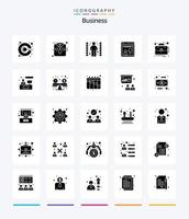 Creative Business 25 Glyph solid black Icon Pack wie Business. Arbeiten. Herausforderung. Diskussion. Beratung vektor