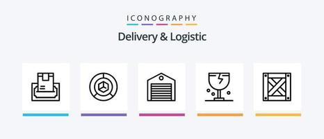 Liefer- und Logistiklinie 5 Icon Pack inklusive Logistik. Kasten. Formen. Logistik. Lieferung. kreatives Symboldesign vektor