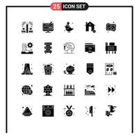 stock vektor ikon packa av 25 linje tecken och symboler för konst hus fågel egendom Lägg till redigerbar vektor design element