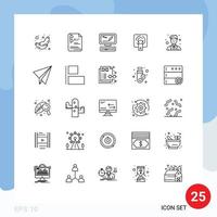 25 kreative Symbole moderne Zeichen und Symbole des Computerbildschirms des Standortkoordinators mit editierbaren Vektordesignelementen vektor