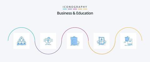 företag och utbildning blå 5 ikon packa Inklusive anställning. återuppta. skydd. urklipp. expertis vektor