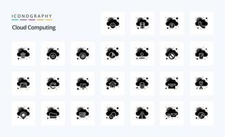 25 Cloud-Computing-Solid-Glyphen-Icon-Pack vektor