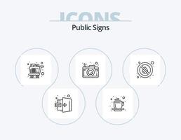 offentlig tecken linje ikon packa 5 ikon design. gas. telefon. styrelse. tecken. telefon vektor
