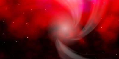 dunkelrosa, roter Vektorhintergrund mit bunten Sternen. vektor