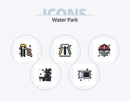 Wasserpark Linie gefüllt Icon Pack 5 Icon Design. . Park. . Park vektor