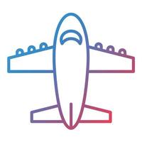 flygplan linje lutning ikon vektor
