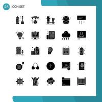 Stock Vector Icon Pack mit 25 Linienzeichen und Symbolen für Conditioner Design Box Object Box editierbare Vektordesign-Elemente