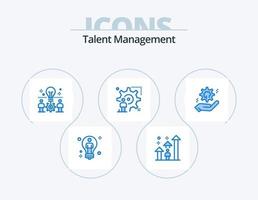 Talentmanagement blau Icon Pack 5 Icon Design. Aufbau. Einstellung. Fortschritt. Einstellung. Idee vektor