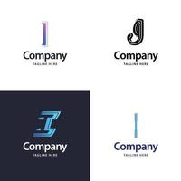 Buchstabe i großes Logo-Pack-Design kreatives modernes Logo-Design für Ihr Unternehmen vektor