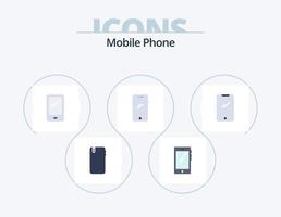 mobil telefon platt ikon packa 5 ikon design. . android. vektor