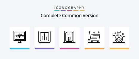 komplett allmänning version linje 5 ikon packa Inklusive prata. kommunikation. lagring. chatt. vatten. kreativ ikoner design vektor