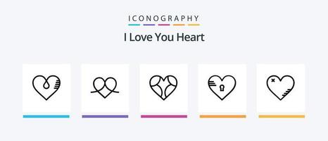 hjärta linje 5 ikon packa Inklusive tycka om. hjärta. favorit. gåva. favorit. kreativ ikoner design vektor