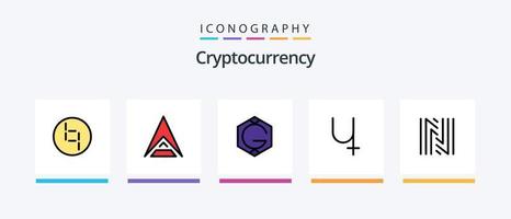 Kryptowährungszeile gefüllt 5 Icon Pack inklusive Coin. Krypto . Kryptowährung. Münze. kreatives Symboldesign vektor