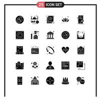 mobile Schnittstelle solider Glyphensatz von 25 Piktogrammen von Frontend-Pflanzen beten Blatt duplizierte editierbare Vektordesign-Elemente vektor
