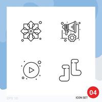 Set mit 4 kommerziellen Filledline-Flachfarben-Packs für Bandpfeile, Stoff, digitale Schaltfläche, editierbare Vektordesign-Elemente vektor