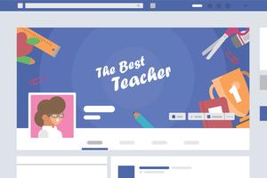 Lehrer Facebook Cover Illustration vektor