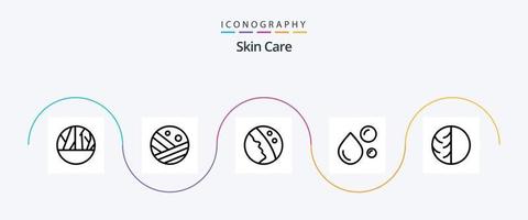 hud linje 5 ikon packa Inklusive hudläkare. naturlig olja. dermatologi. friska fett. fet syra vektor