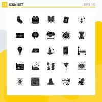 uppsättning av 25 modern ui ikoner symboler tecken för hårdvara riktning bok pil kärlek redigerbar vektor design element