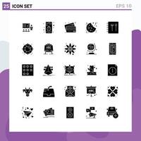 25 kreativ ikoner modern tecken och symboler av jul pengar Kontakt kreditera bank redigerbar vektor design element
