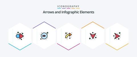 Pfeil 25 gefülltes Symbolpaket einschließlich . . Pfeil. rechts. Richtung vektor