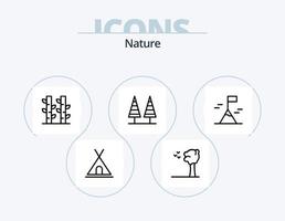 Naturlinie Icon Pack 5 Icon Design. Meter. Berge. Natur. Flagge. Dorf vektor