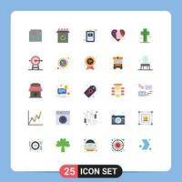 satz von 25 modernen ui-symbolen symbole zeichen für herzen emotion bereit emojis krankenhausdiagramm editierbare vektordesignelemente vektor