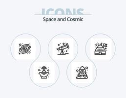 Leerzeilen-Icon-Pack 5-Icon-Design. Sputnik. Satellit. Saturn. Telekommunikation. Netzwerk vektor