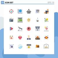 uppsättning av 25 modern ui ikoner symboler tecken för lådor info dryck dagbok telefon redigerbar vektor design element