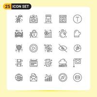 Gruppe von 25 Zeilen Zeichen und Symbole für Symbolik Widder Flasche Webseite editierbare Vektordesign-Elemente vektor