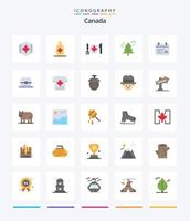 Creative Canada 25 Flat Icon Pack wie Kanada. Baum. Blatt. Wald. Kanada vektor
