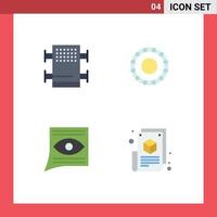 grupp av 4 platt ikoner tecken och symboler för kuggstång e-post armband kommunikation blog sida redigerbar vektor design element