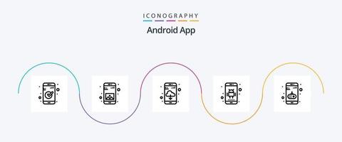 Android App Line 5 Icon Pack inklusive Spiel. App. App. Telefon. Anwendung vektor