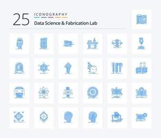 Data Science and Fabrication Lab 25 blaue Symbolpakete inklusive Labor. Biologie. Forschung. technisch. Schraubendreher vektor