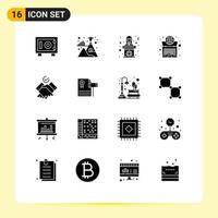16 kreative Symbole moderne Zeichen und Symbole des Jobsystems Sprache Internet globale editierbare Vektordesign-Elemente vektor