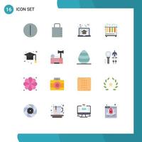 16 kreativ ikoner modern tecken och symboler av gradering keps hus rör kemi redigerbar packa av kreativ vektor design element