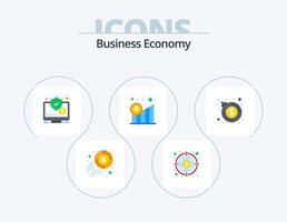 Economy Flat Icon Pack 5 Icon-Design. Bombe. Grafik. Monitor. Graph. Unternehmen vektor