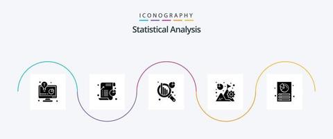 statistisk analys glyf 5 ikon packa Inklusive analys. tillväxt. statistisk. Graf. analys vektor