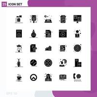 25 kreative Symbole moderne Zeichen und Symbole der Computer-App Party Jam Biene editierbare Vektordesign-Elemente vektor