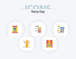 regnerisches flaches Icon Pack 5 Icon Design. . . Maschine. Gesundheitswesen. Tablette vektor