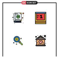 4 kreativ ikoner modern tecken och symboler av bok lolipop patrick utbildning ljuv redigerbar vektor design element