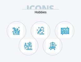 Hobbys blau Icon Pack 5 Icon Design. Hobby. Galerie. Origami. Bild. Hobbys vektor